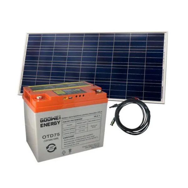 Solárny set batérie GOOWEI ENERGY OTD75 (75Ah, 12V) a solárny panel Victron Energy 115Wp/12V