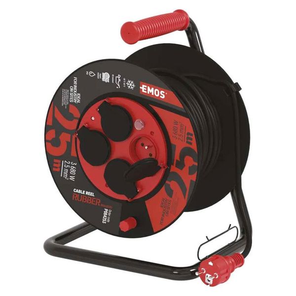 Predlžovací kábel na bubne - 4 zásuvky 25m EMOS P084253