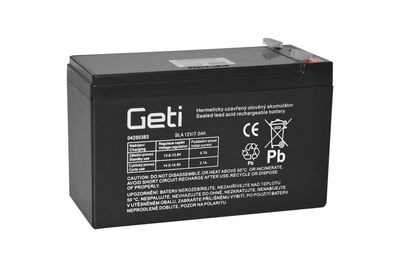 Batéria olovená 12V 7,0Ah GETI (konektor 4,75 mm)