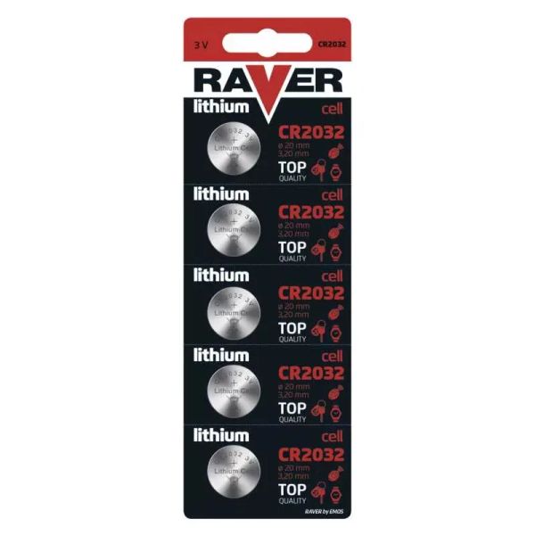 Batérie CR2032 RAVER lítiová 5ks