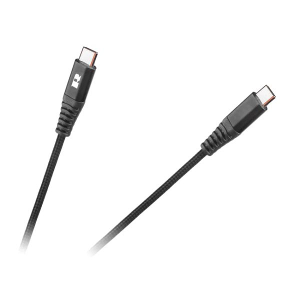 Kábel REBEL RB-6003-100-B  USB-C/USB-C 1m Black