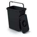 SYSTEMA BASIC FLAP čierny odpadkový kôš s vekom 10l