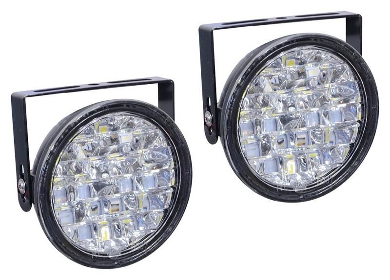 Svetlá denného svietenia okrúhla 18 LED/12V