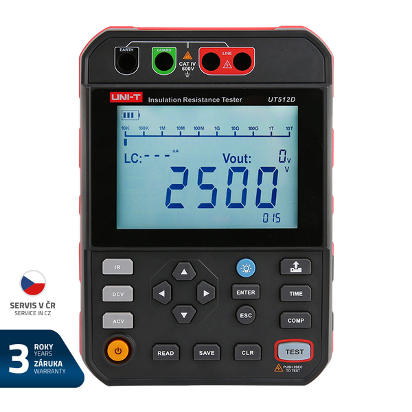 Tester izolačného odporu UNI-T UT512D