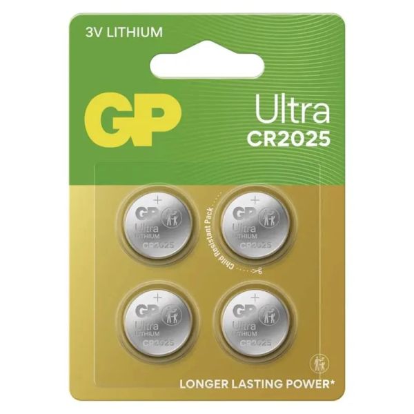 Batéria CR2025 GP Ultra Lithium 4ks