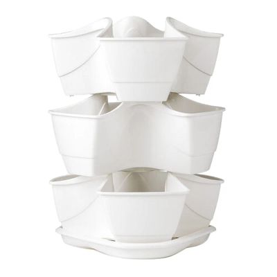 Kvetináč na bylinky COUBI HERBAL biely 29,5x29,5x38cm