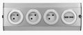 ORNO VIRONE FS-3 Povrchová rohová zásuvka 3x 230V, 2xUSB, nerez