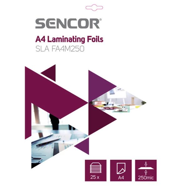 Fólia laminovacia SENCOR SLA FA4M250 A4 250mic 25ks