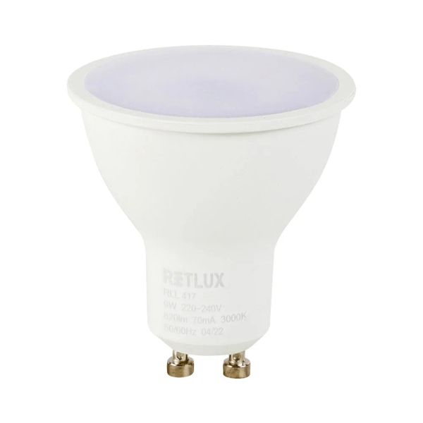Žiarovka LED GU10 9W biela teplá RETLUX RLL 417