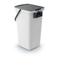 Kôš odpadkový SYSTEMA Q COLLECT popolavý s čiernym vekom 25l