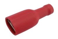 Zdierka faston 6.3mm izol., vodič 0.5-1.5mm  červená