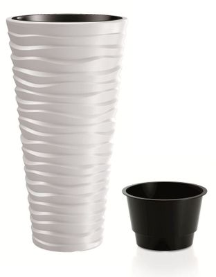 Kvetináč SAND SLIM biely 34,9cm