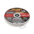 Rezný kotúč PROCRAFT 125 × 1,0 mm, sada 10 ks