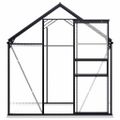 vidaXL Skleník s podkladovým rámom, antracitový, hliník 3,61 m²