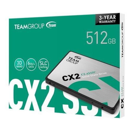 TEAM GROUP CX2 SSD 512GB 2.5"/SATA3/7mm