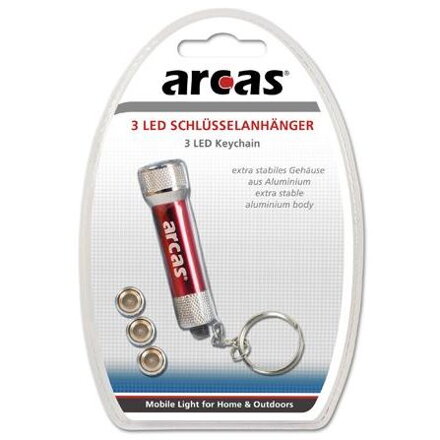 ARCAS 3 LED, Kľúčenka s baterkou, čierna