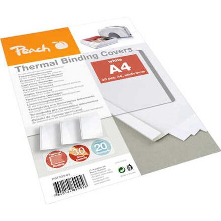 PEACH Thermal Binding Covers A4 3mm, white 20ks