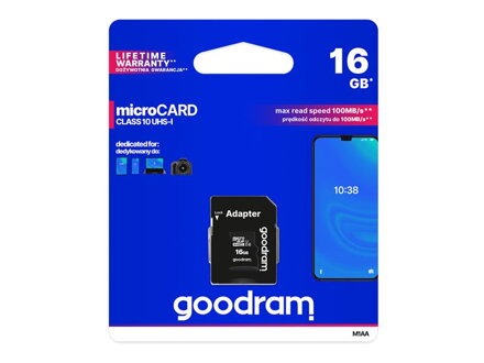 Karta paměťová GOODRAM microSD 16 GB UHS-I s adaptérem