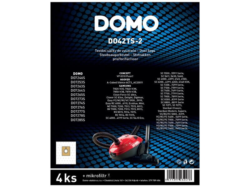 Sáčky do vysavače DOMO DO42TS-2 4ks