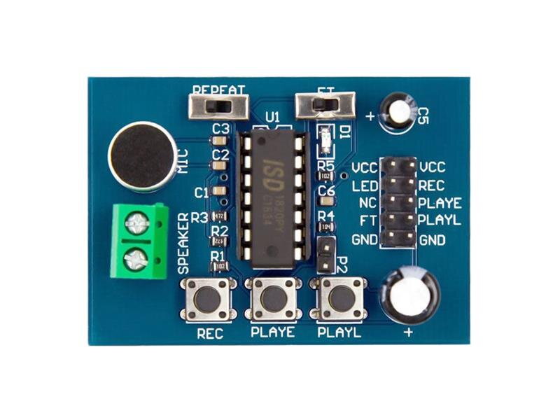 Hlasový záznamník s ISD1820 - modul pre záznam zvuku